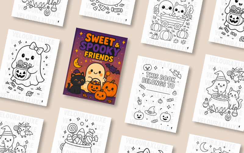 NEW! Sweet & Spooky Friends Coloring Book