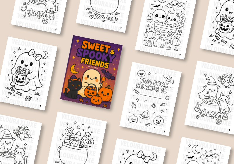 NEW! Sweet & Spooky Friends Coloring Book