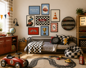 Personalized Race Car Gallery Wall Set | Complete 8-Poster Set